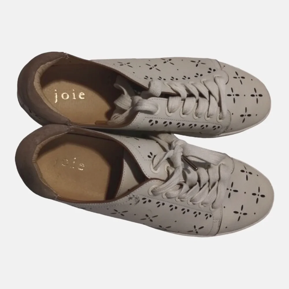 Joie Women's Deely Sneakers Size 38 Beige Lace Up Eyelet Details‎ Casual Shoes - Picture 4 of 7